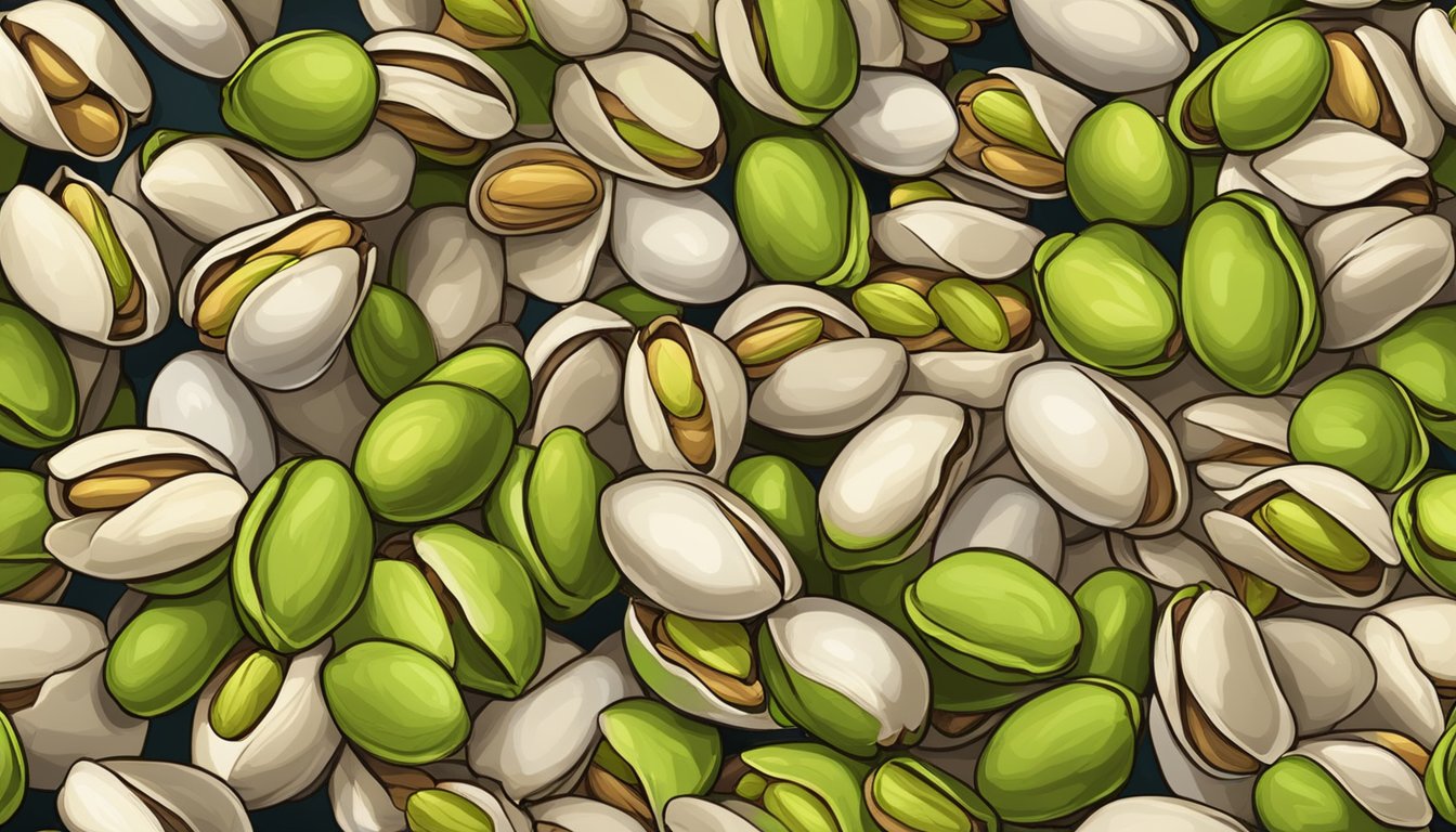 A pile of pistachios with moldy spots and a foul smell