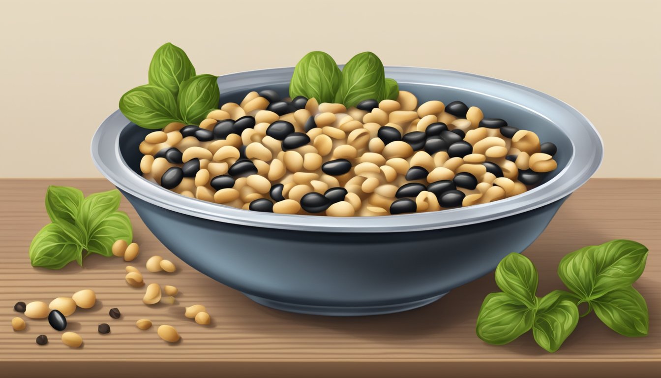 A bowl of black eyed peas with mold and a foul odor