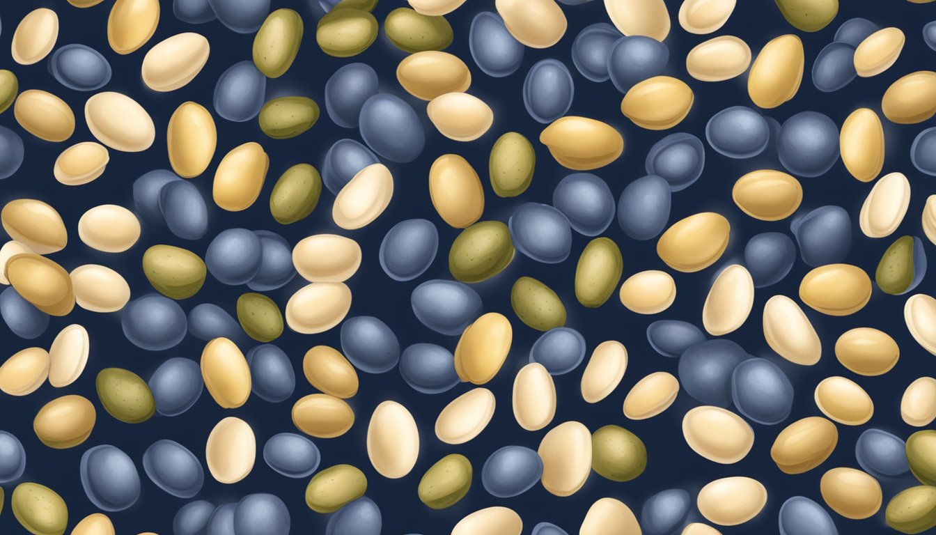 A pile of navy beans with moldy spots and a foul odor