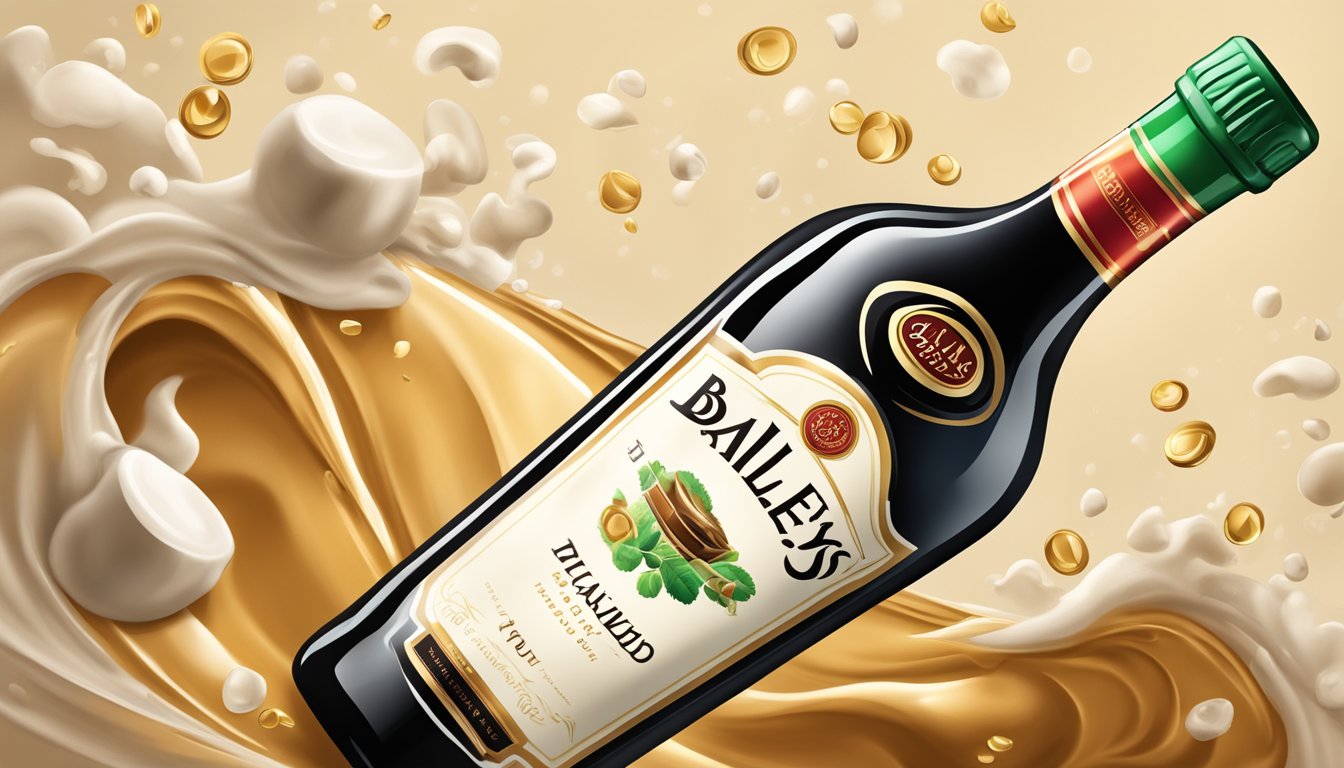 A bottle of Baileys left open and curdled, with a sour smell and separated layers