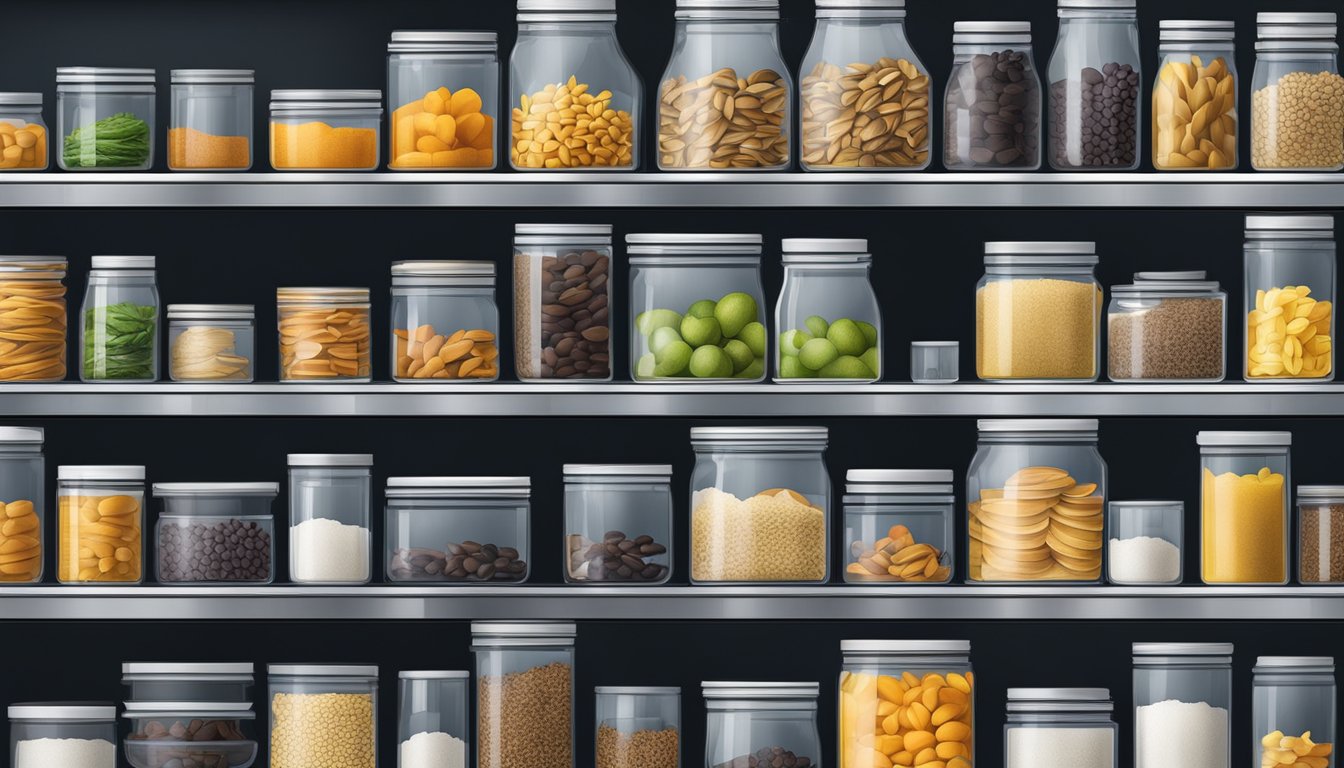 Airtight container on a pantry shelf. Cool, dry, dark environment