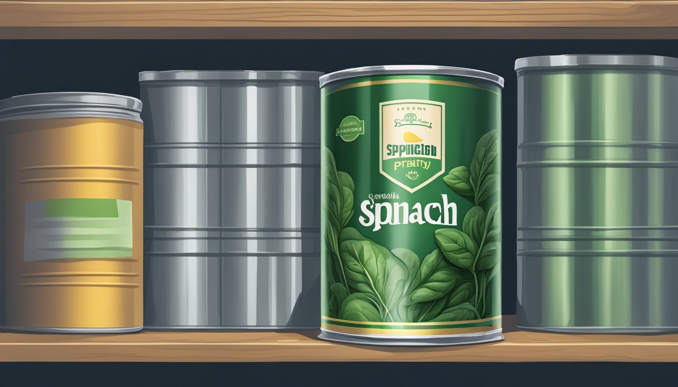 A dusty can of spinach sits on a forgotten pantry shelf, its expiration date long past due