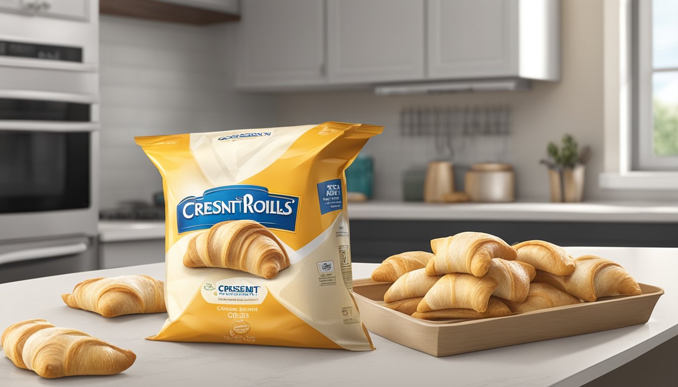 A package of crescent rolls sits open on a kitchen counter, showing signs of mold and a sour smell