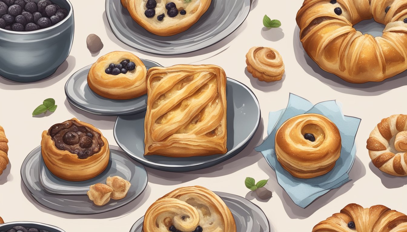 A half-eaten Danish pastry covered in mold, surrounded by a few more pastries with discolored and mushy spots