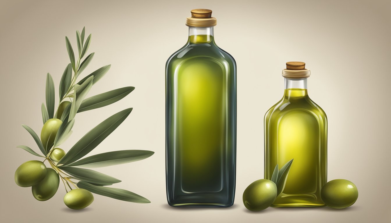 A bottle of olive oil with a murky, cloudy appearance and a rancid smell