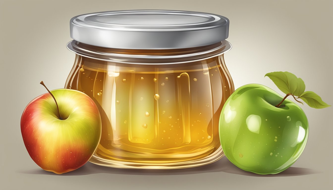 A jar of apple jelly with visible mold and a pungent smell