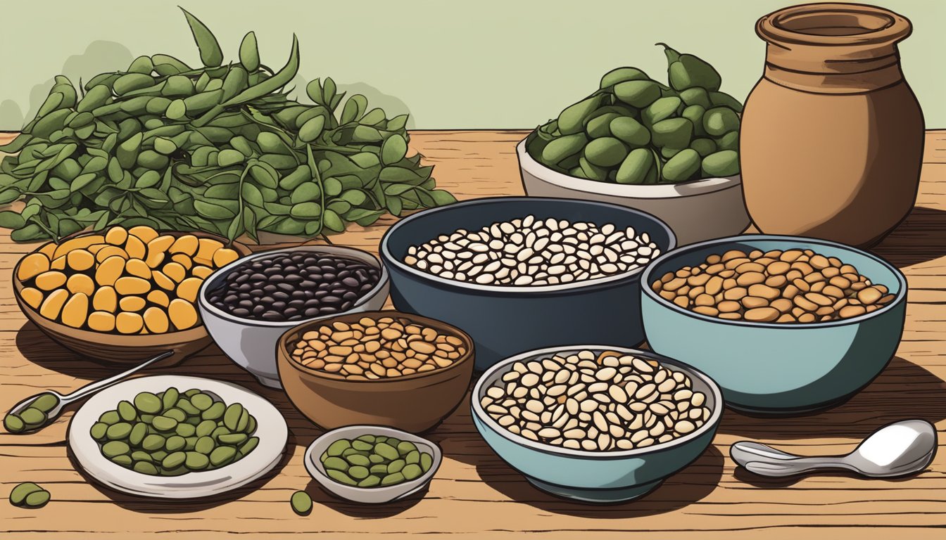 Anasazi beans and a diabetic-friendly meal spread on a table