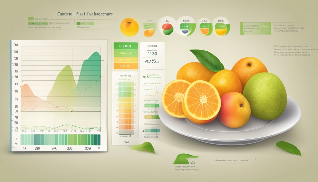 A plate with canistel fruit next to a glycemic index chart