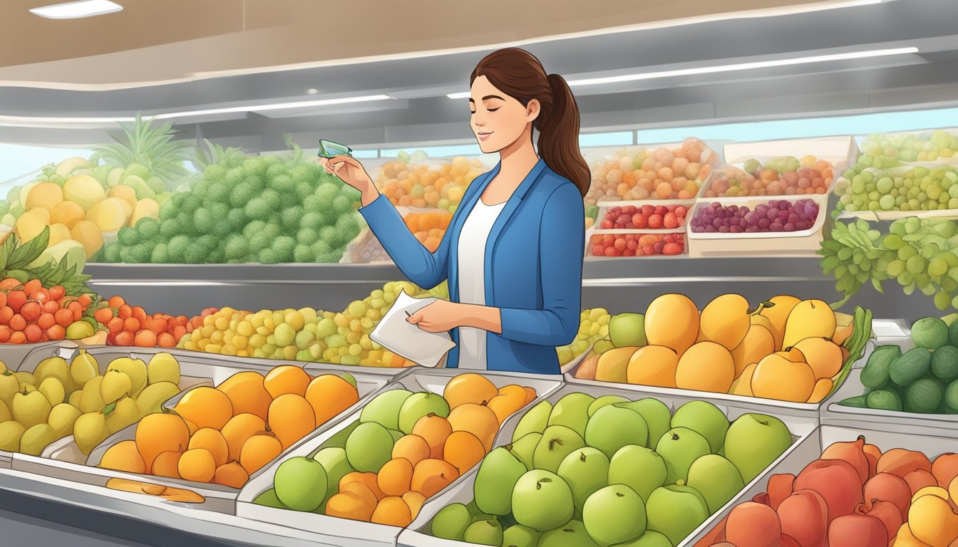 A diabetic person choosing fruits while considering glycyrrhizin content