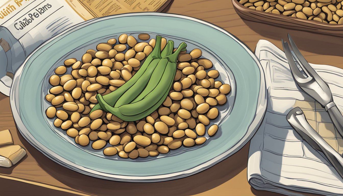 A plate of jacobs cattle beans and a nutrition guide on diabetes