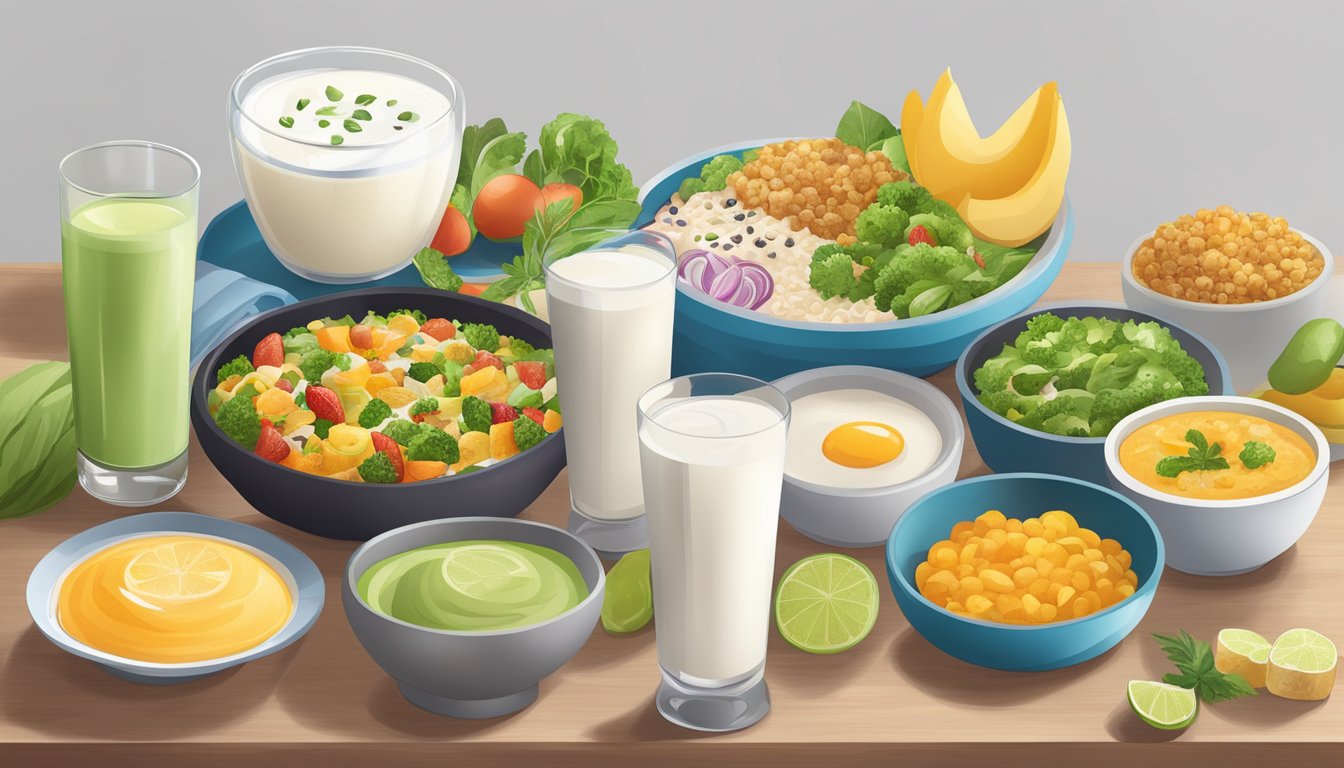 A diabetic's meal plan with portion-controlled lassi integrated alongside other healthy food options