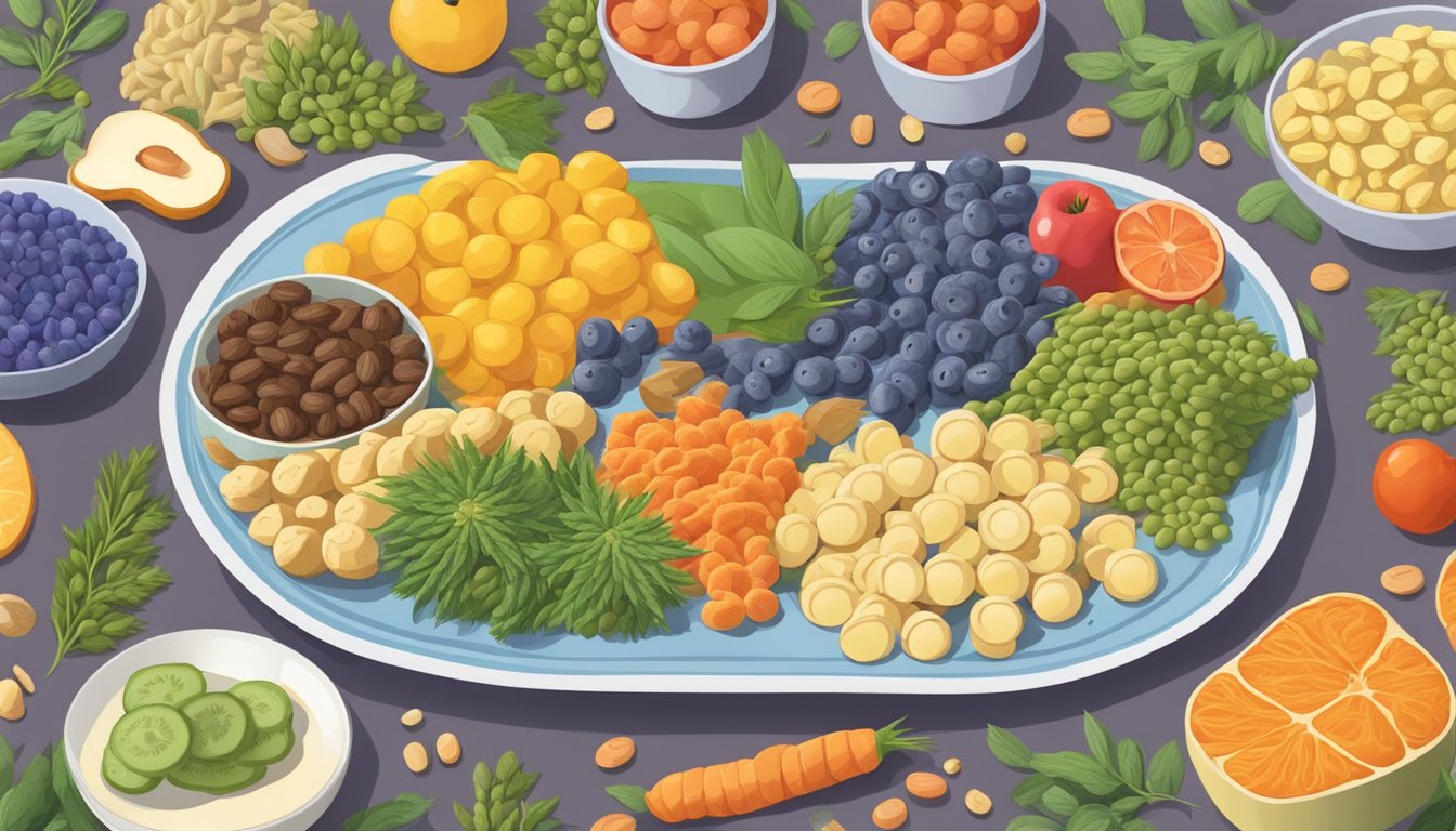 A colorful plate of lupins surrounded by diabetes-friendly foods