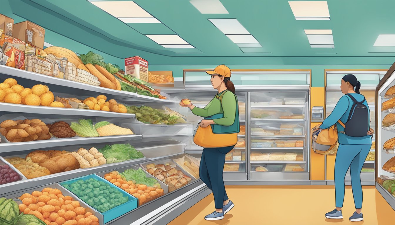 A person with diabetes carefully selecting food items, avoiding skate and other high-carb options