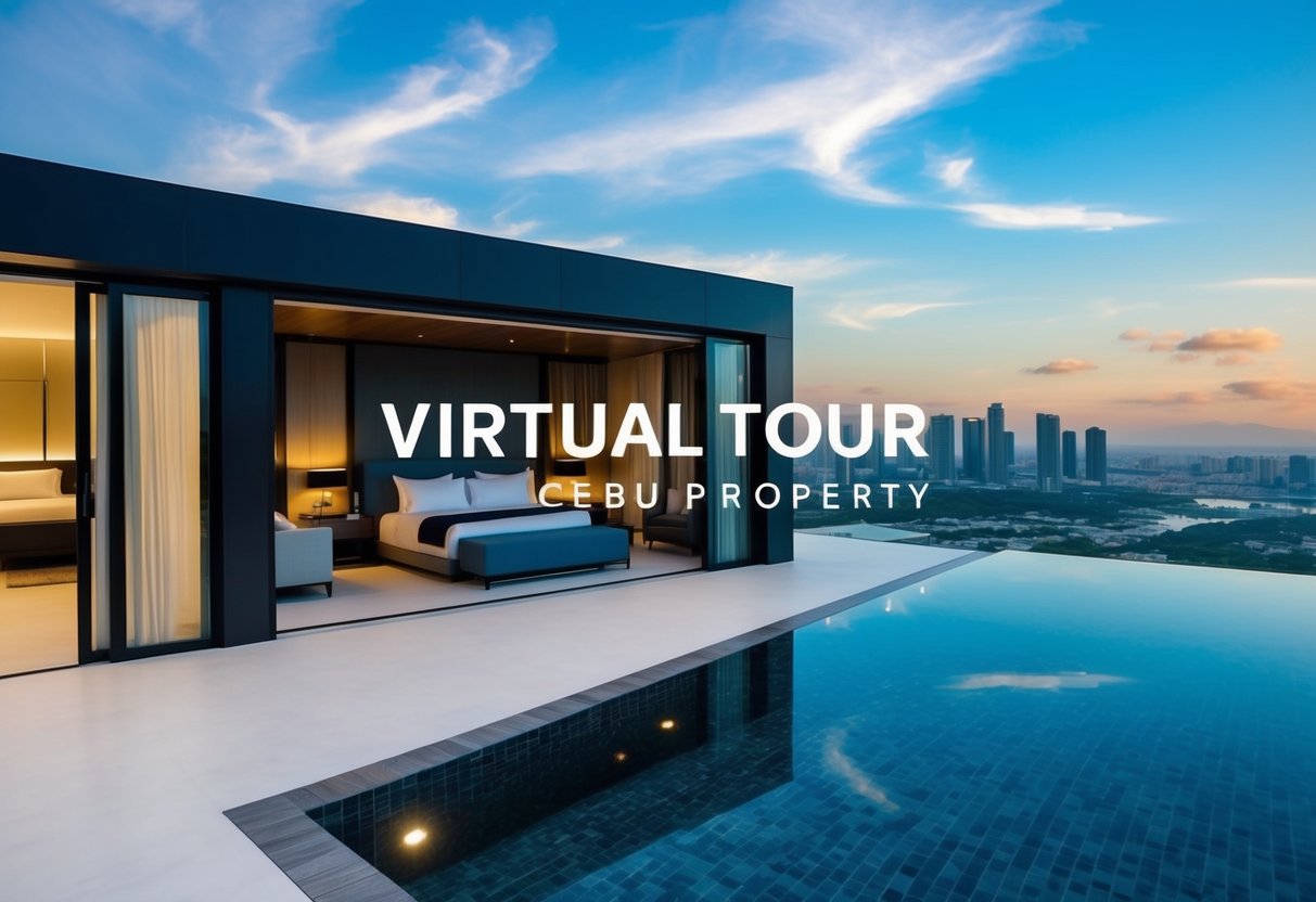 A virtual tour of a modern Cebu property, showcasing spacious rooms, sleek design, and panoramic views of the city skyline