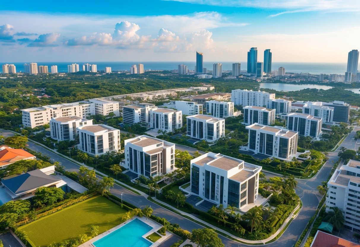 Aerial view of Cebu's vibrant real estate market with modern buildings and lush greenery, showcasing the impact of virtual tours