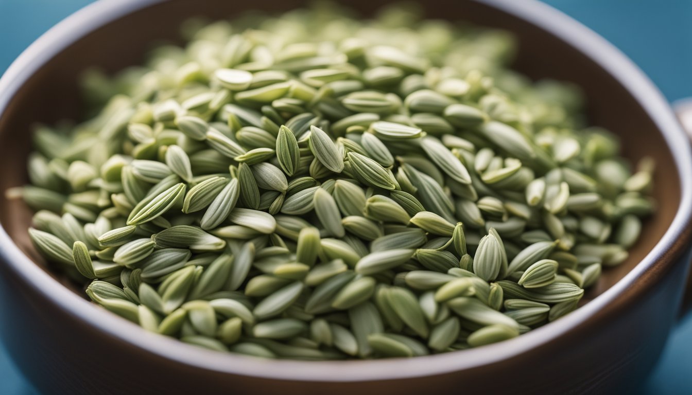 Fennel seeds become tea, linked to wellness icons with soft, glowing lines. Healing colors of greens, blues, and soft whites create a serene, balanced scene