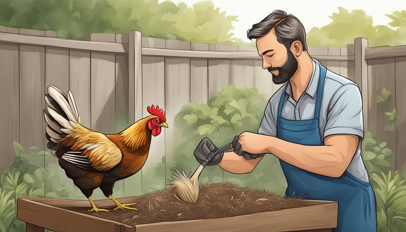 A veterinarian trimming the beaks and claws of healthy backyard chickens