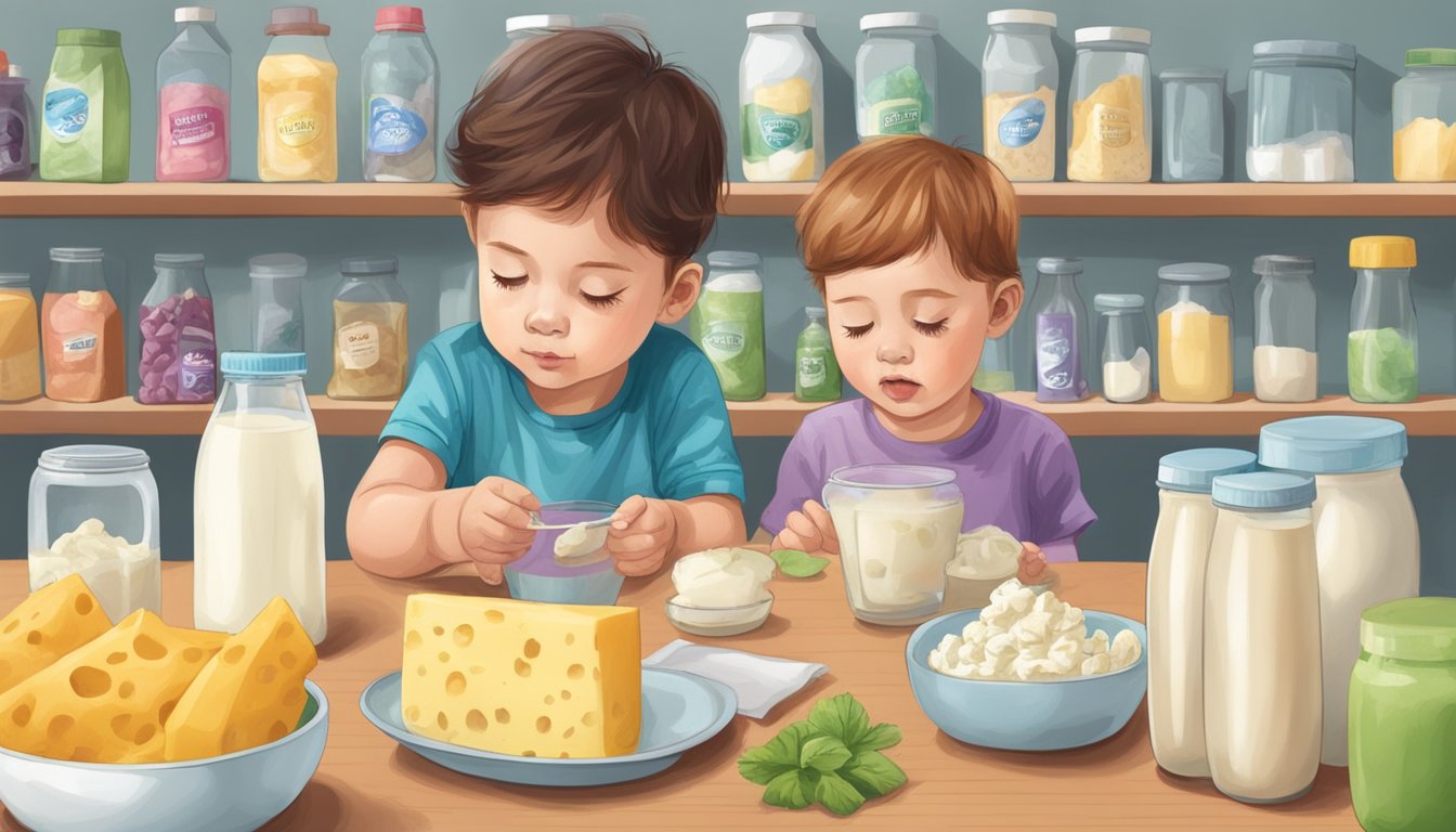 A child with ASD avoiding dairy products, while others consume them