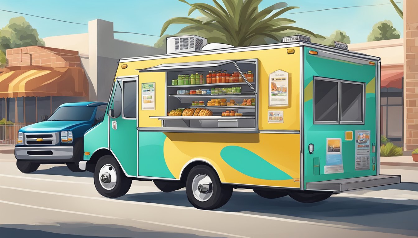 A food truck parked in compliance with Fontana, California's operational best practices laws