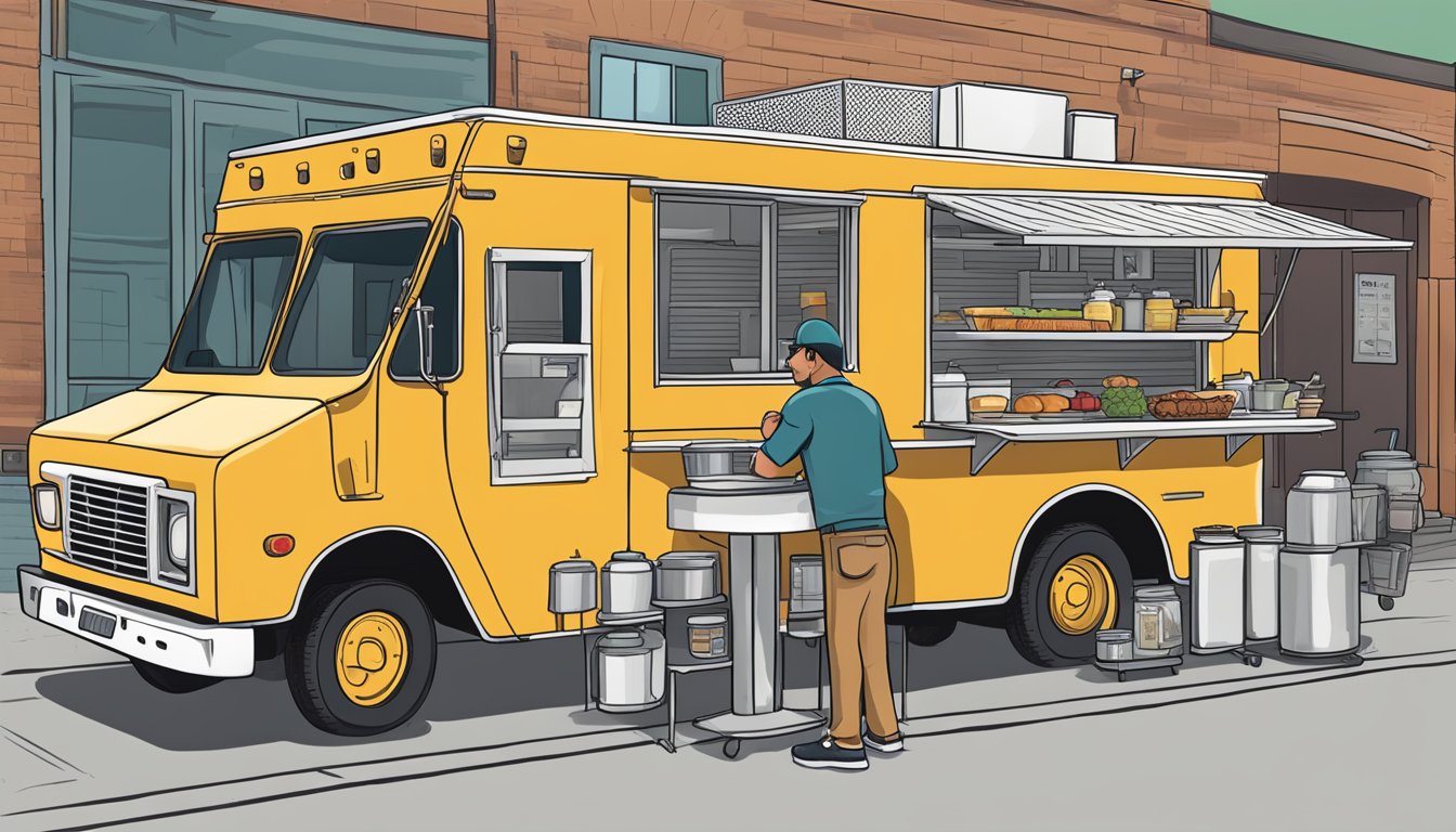 A food truck parked in Lincoln, Nebraska undergoes health and safety inspections to ensure compliance with local laws