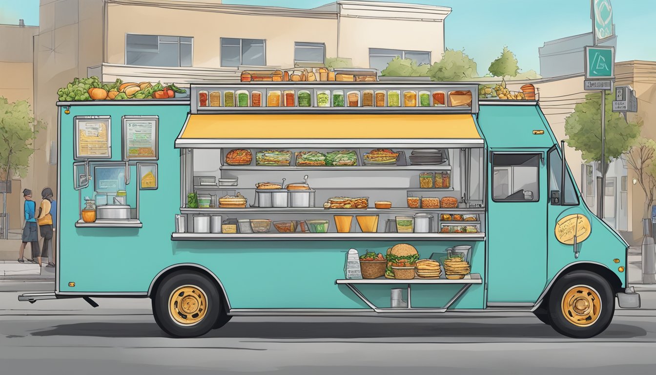 A food truck in Bakersfield, California, adhering to strict food safety and health standards