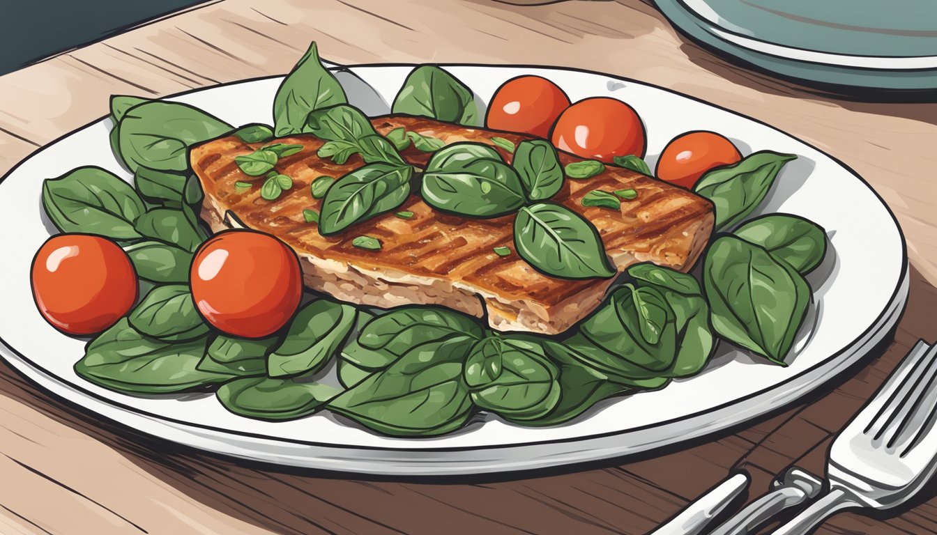 A diabetic-friendly meal with anchovies, spinach, and tomatoes on a plate