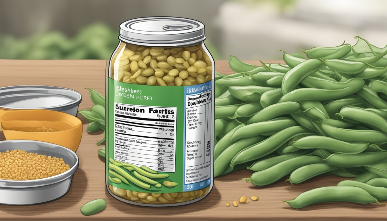 A person with diabetes holding a can of green beans, with a nutrition label showing added sodium