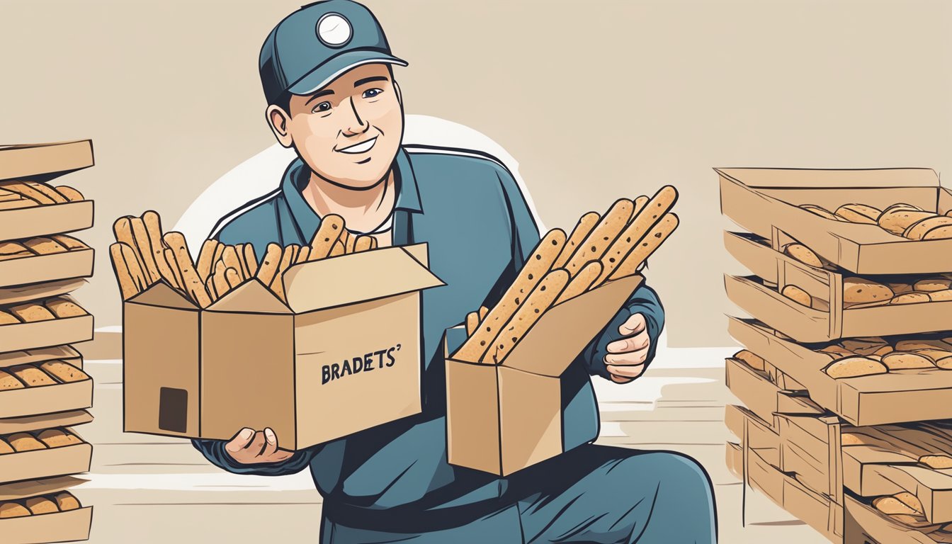 A person with diabetes holding a package of breadsticks, with a question mark above their head