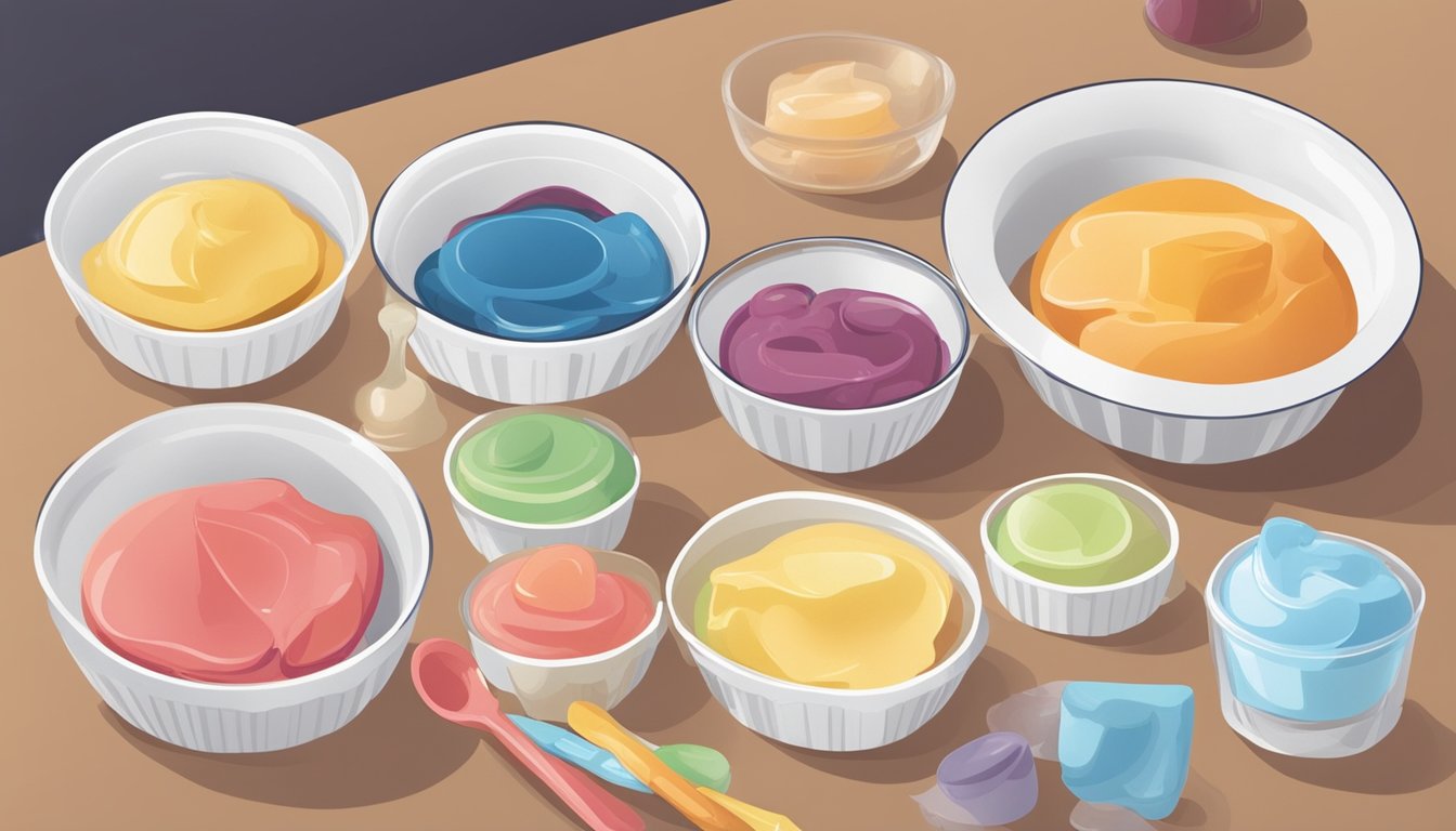 A variety of pudding cups, some labeled "sugar-free," sit on a table next to a blood sugar testing kit and a chart showing the impact of different sweeteners on blood sugar levels