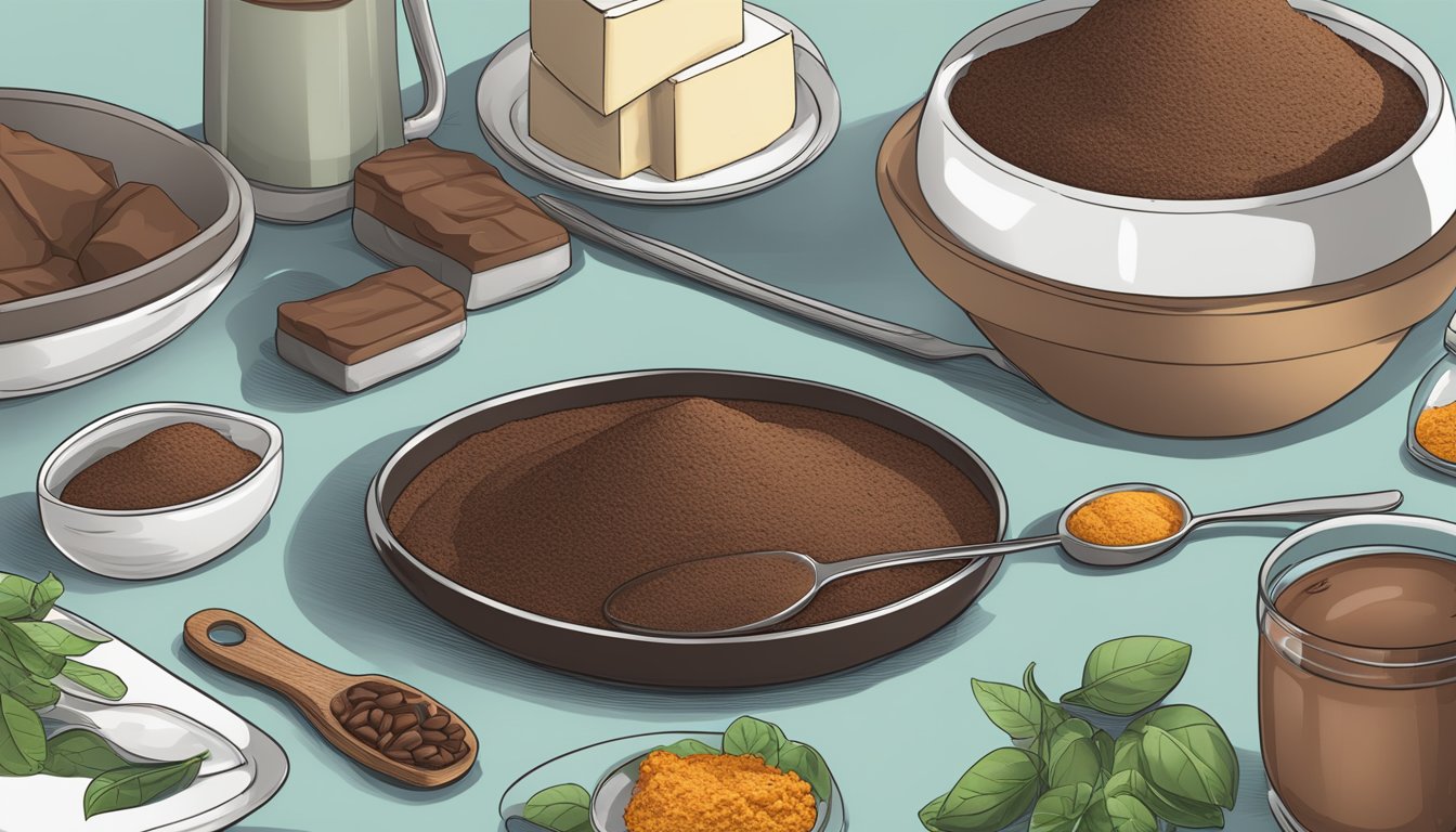 A diabetic diet scene with unsweetened cocoa powder incorporated into a recipe