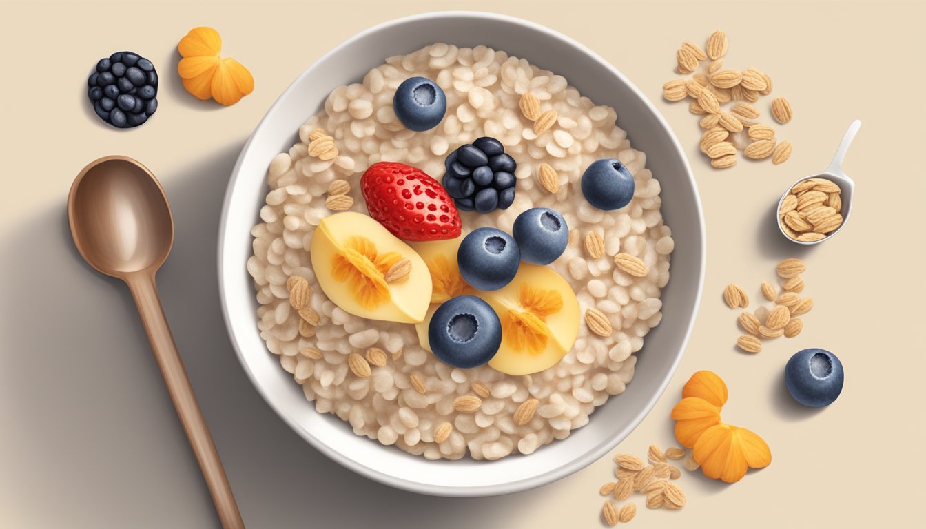 A bowl of oatmeal with sugar-free toppings and a diabetes-friendly label