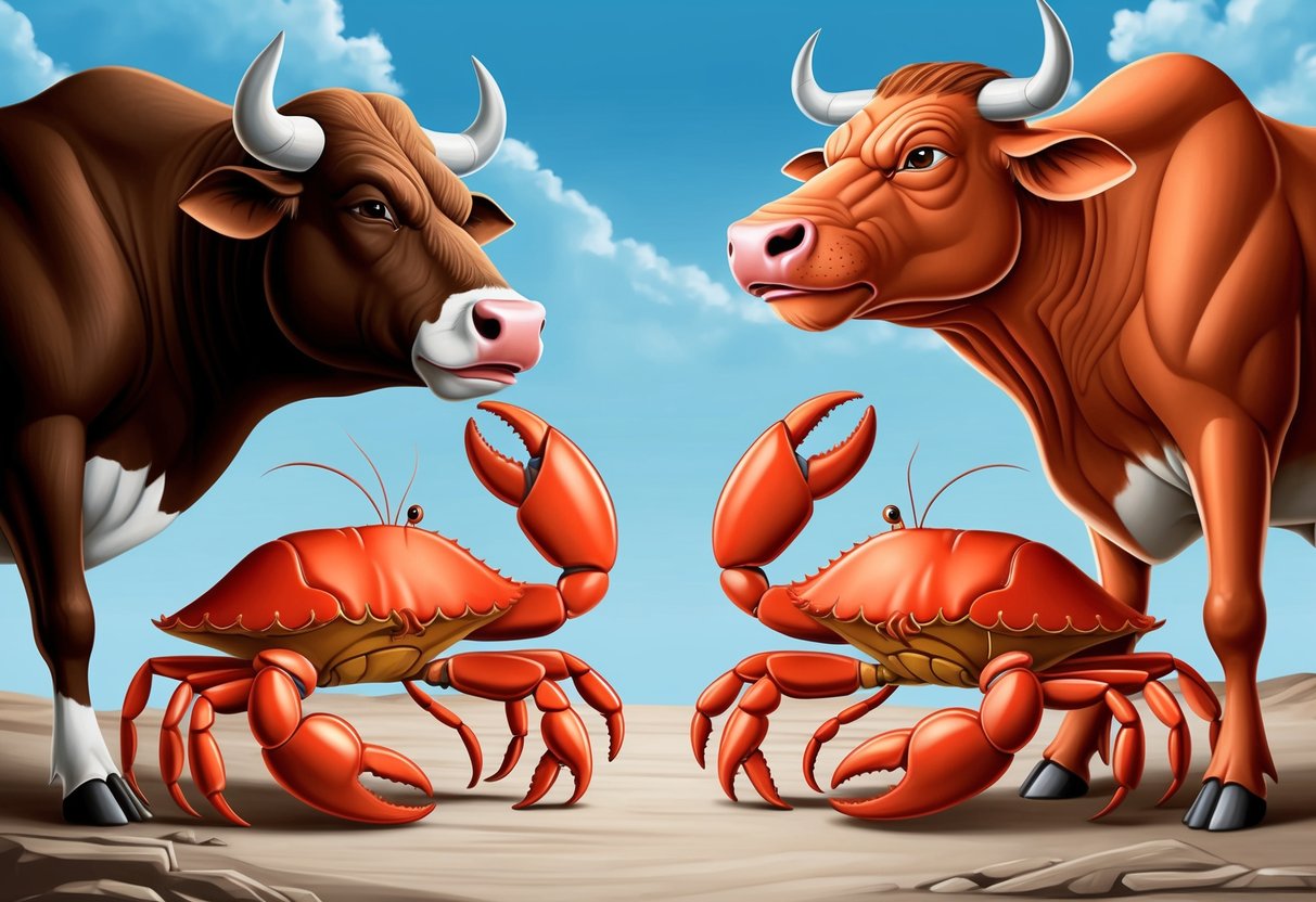 A determined bull and a tenacious crab face off, but ultimately find harmony in their differences