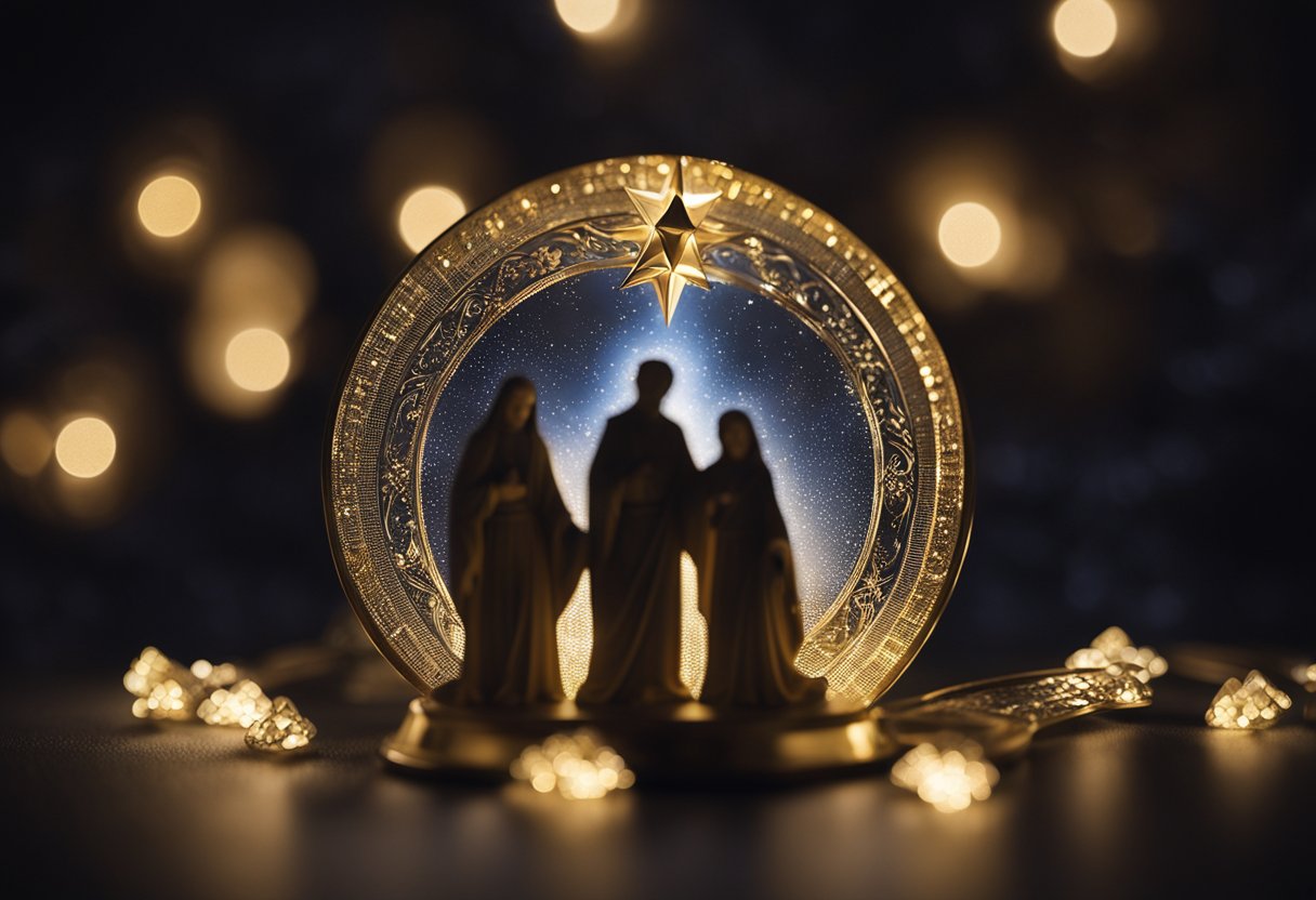 The Holy Family, led by a guiding light, triumphs over dark forces in a treacherous journey