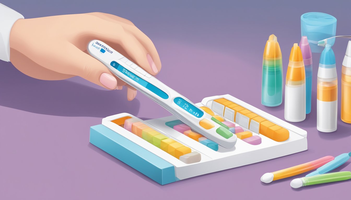 A family dollar pregnancy test being tested to meet FDA regulations and test standards