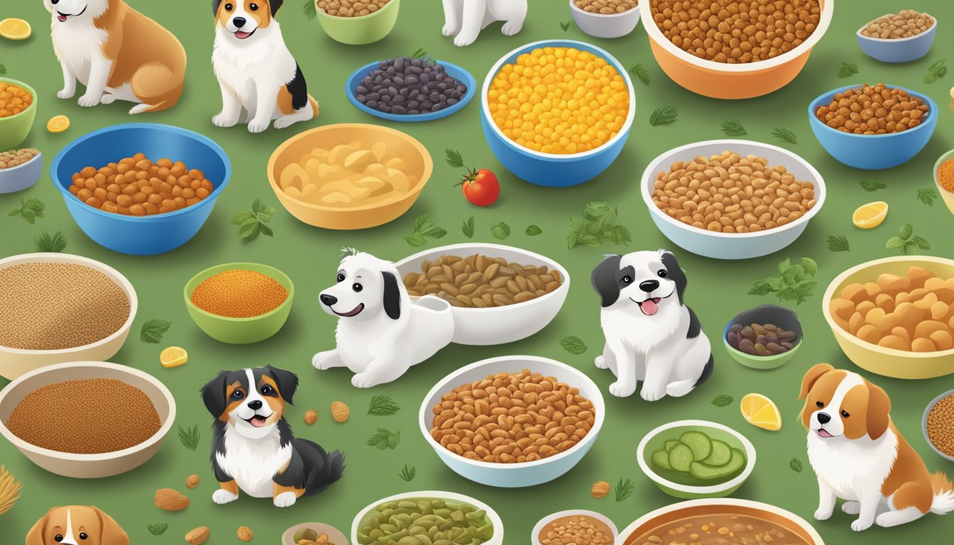 A bowl filled with high-quality Lidl dog food surrounded by fresh, wholesome ingredients