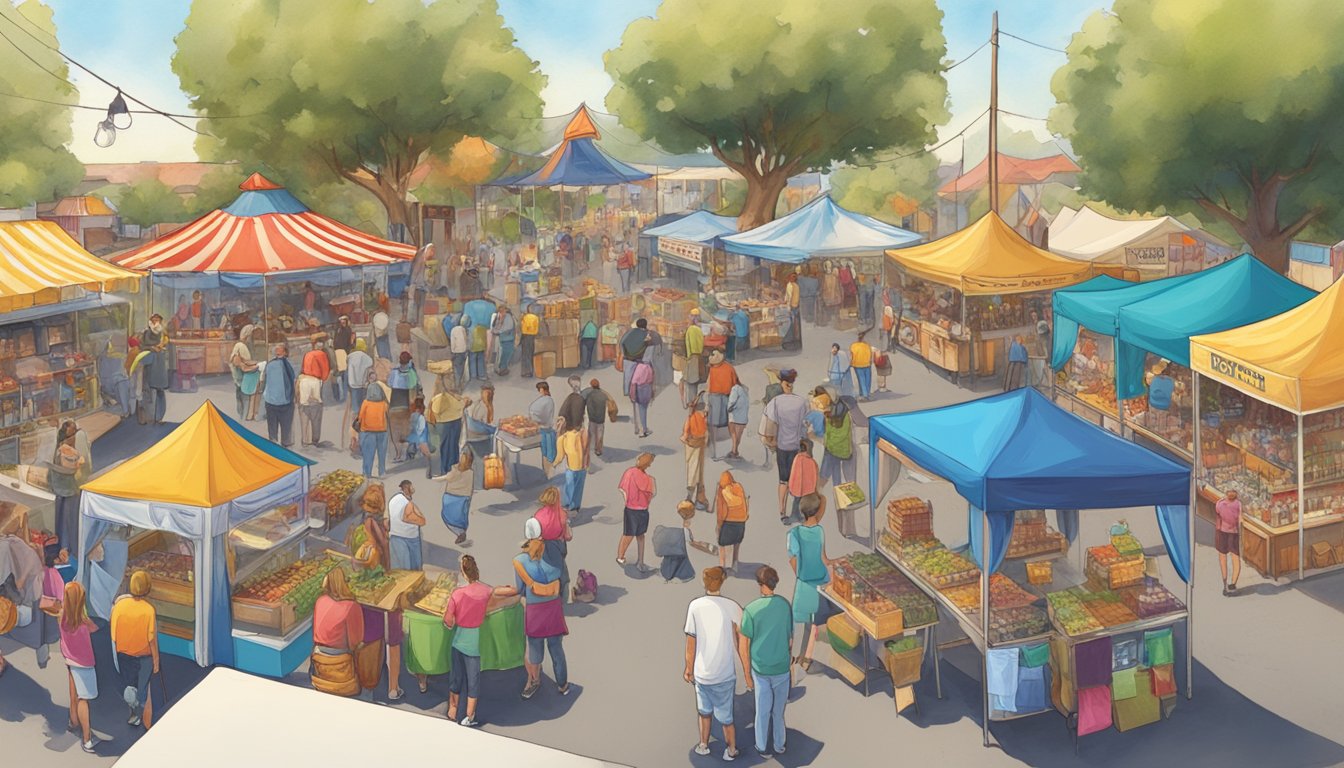 A bustling community fair with colorful craft beer booths and lively events in Fairfield, CA