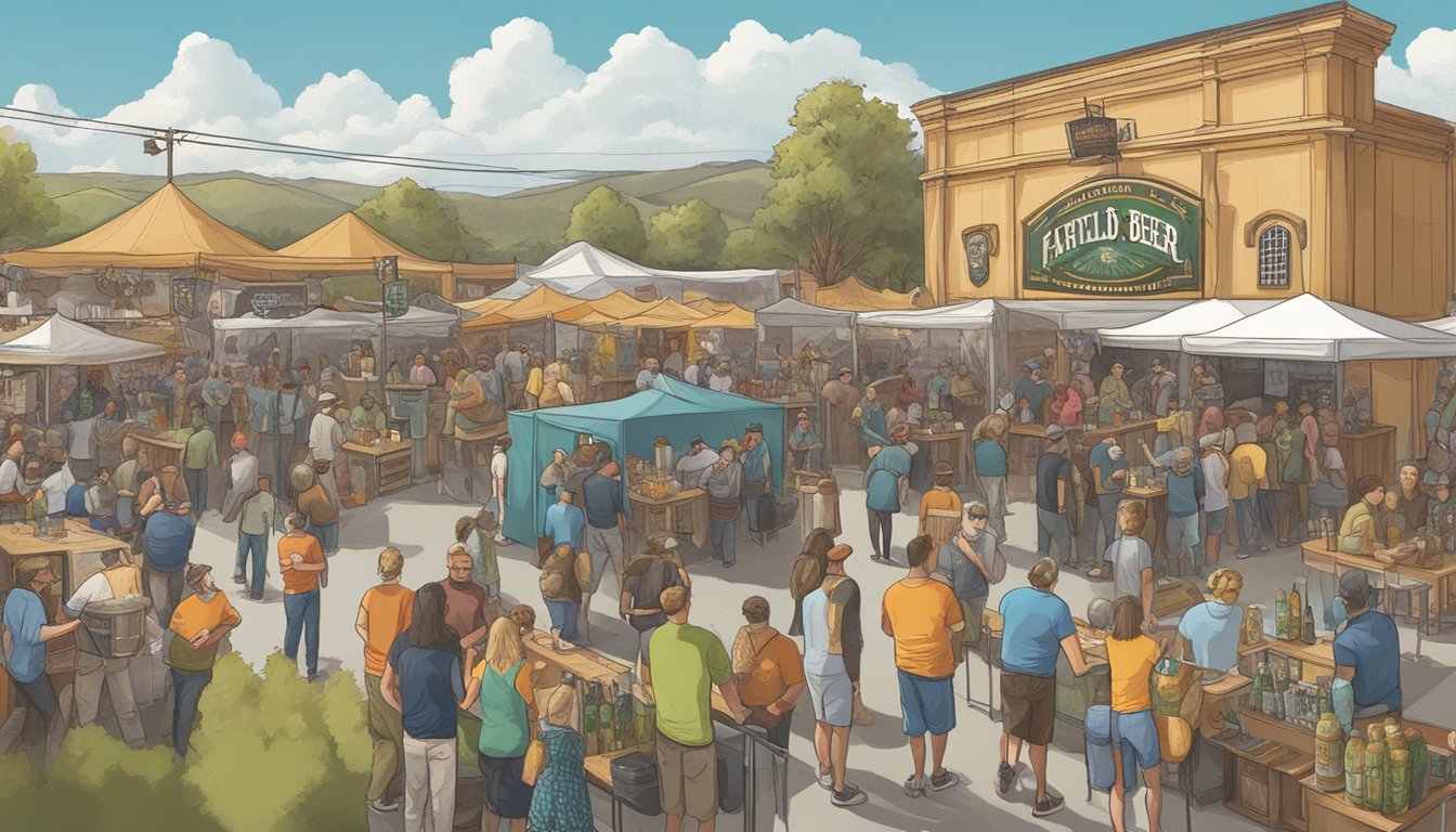 A bustling craft beer festival with local breweries showcasing regional influence in Fairfield, CA