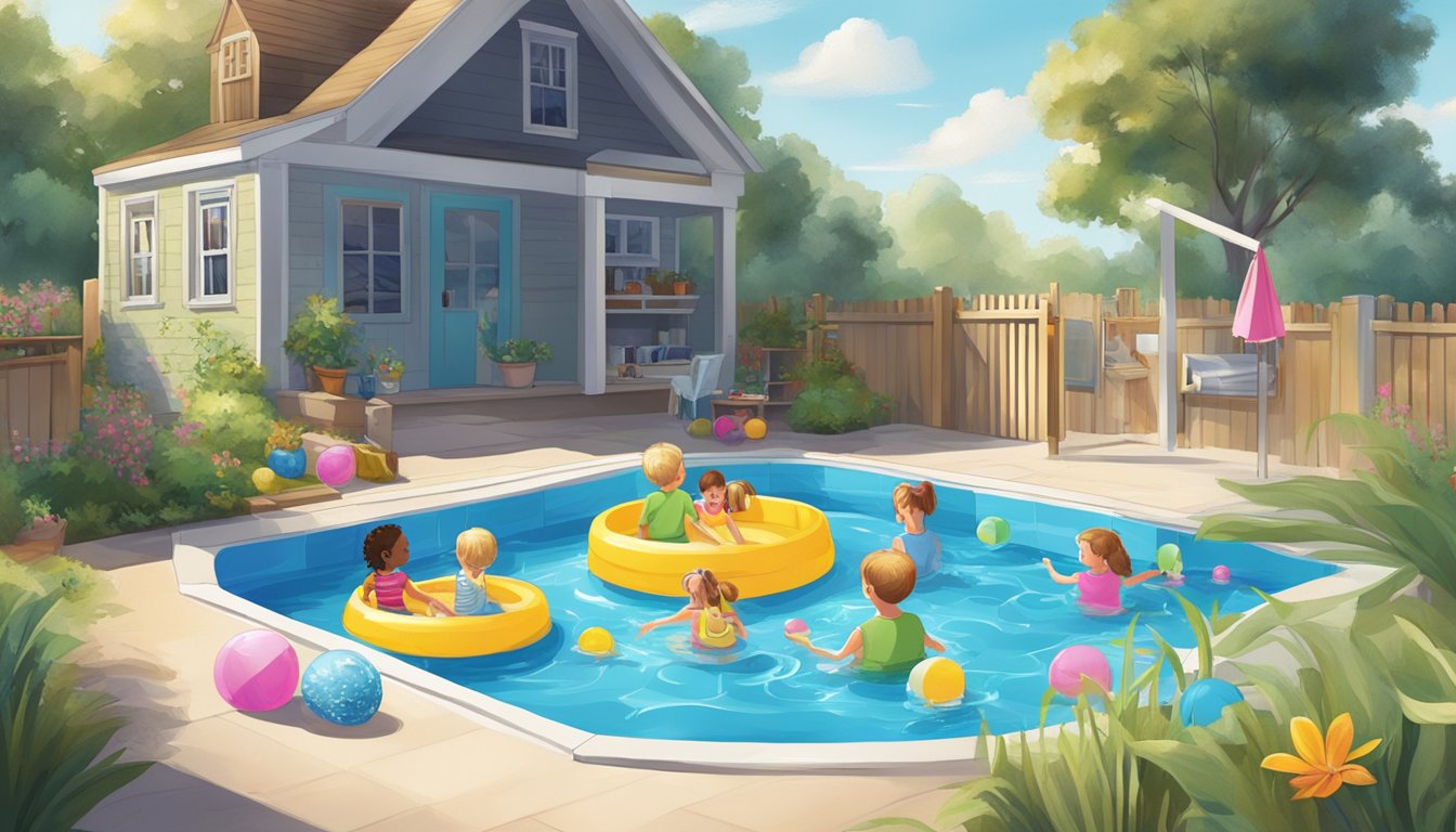 A colorful kiddie pool surrounded by smart, affordable accessories