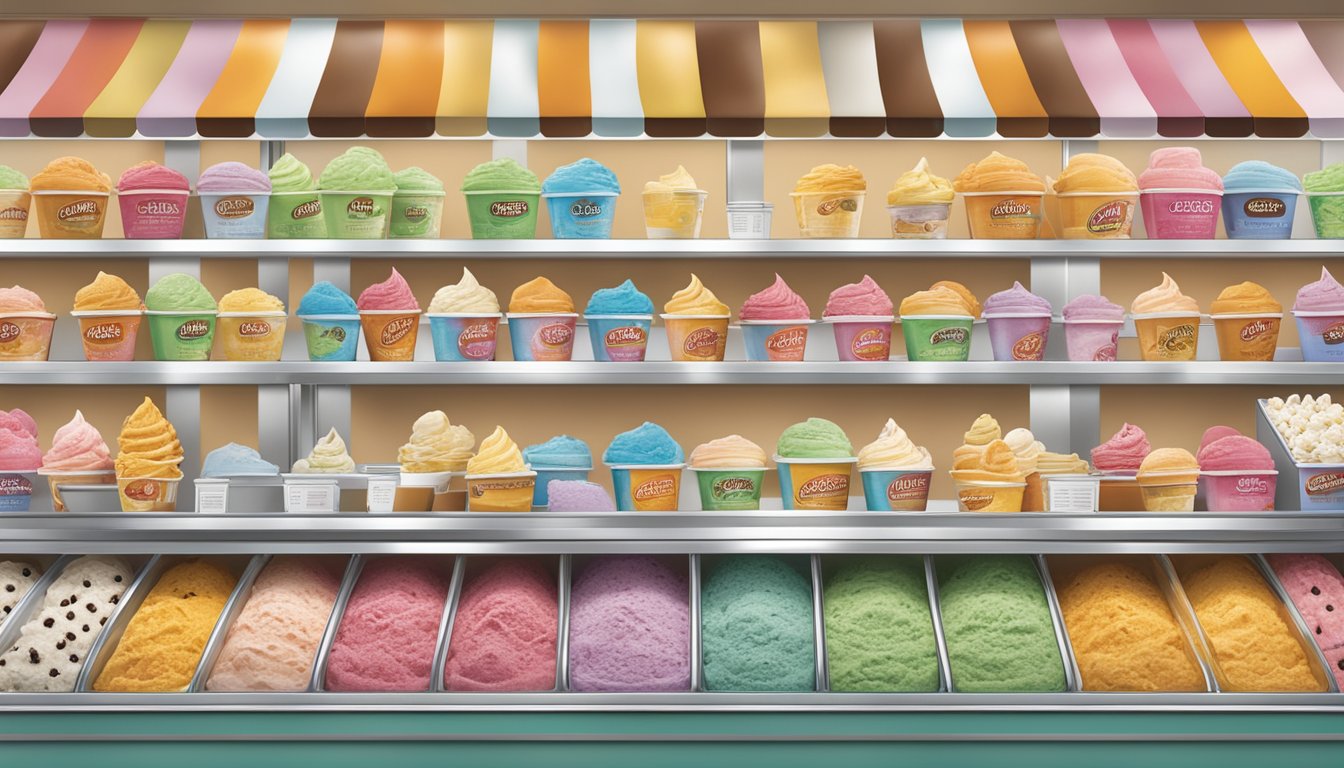 A colorful display of Raley's ice cream flavors entices customers with enticing pricing and value