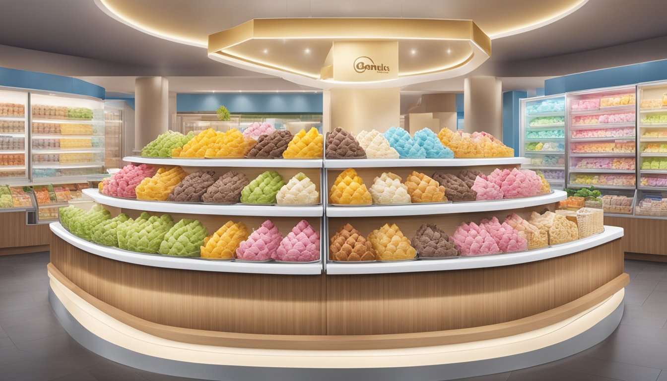 A luxurious ice cream display with Lidl's brand prominently featured among premium competitors