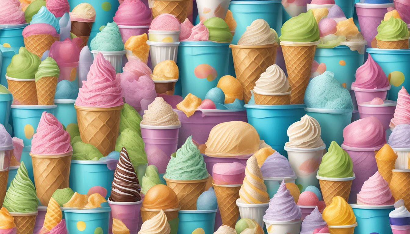 A colorful display of various premium ice cream containers on sale at Smart and Final