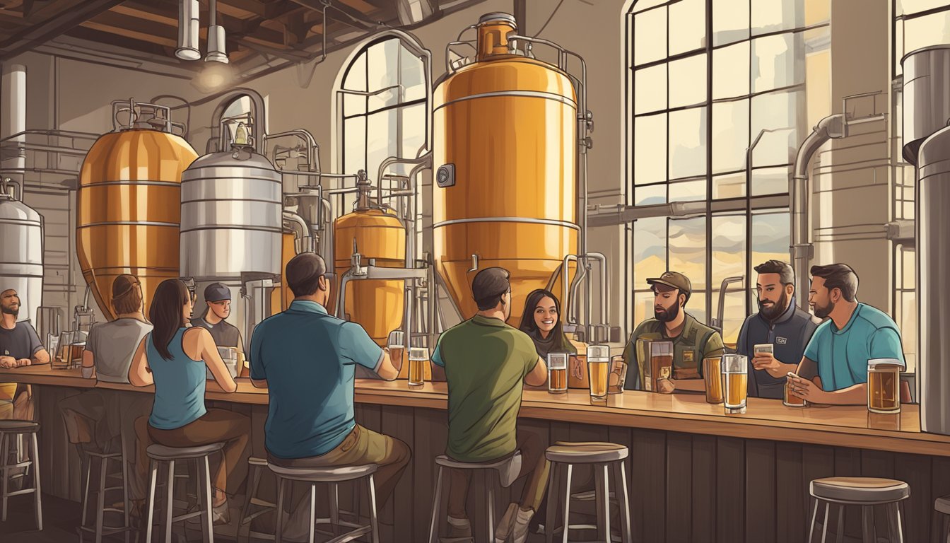 A brewery scene with beer tasting, tours, and local craft beer guide in Stockton, CA