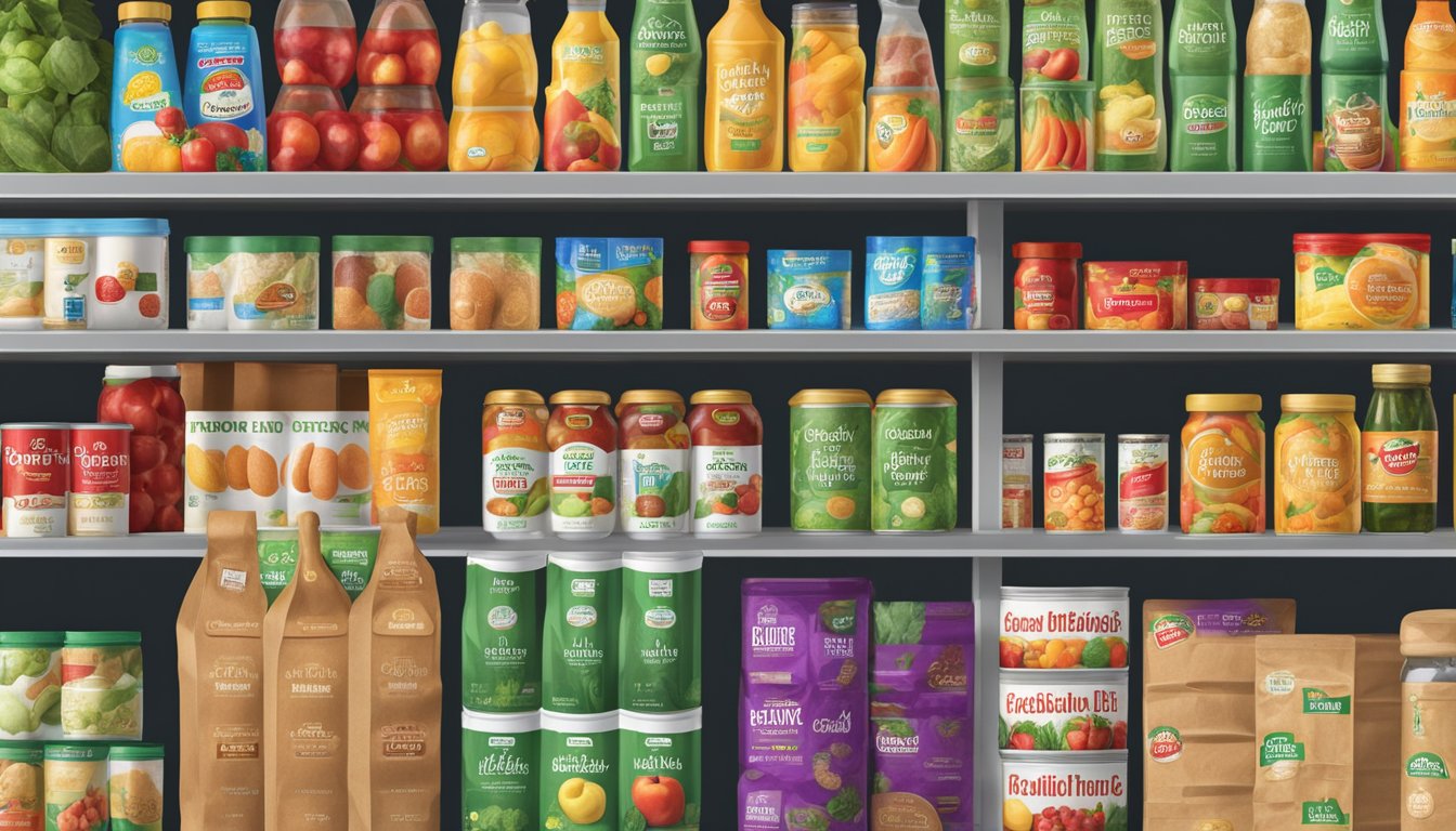 A colorful array of fresh produce, canned goods, and household items displayed on the virtual shelves of the Winn Dixie online grocery store