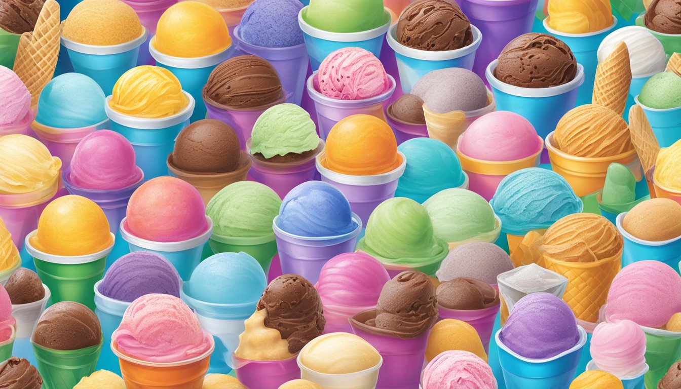 A colorful display of various ice cream flavors at Family Dollar, with clear pricing and easy-to-reach shelves for all customers