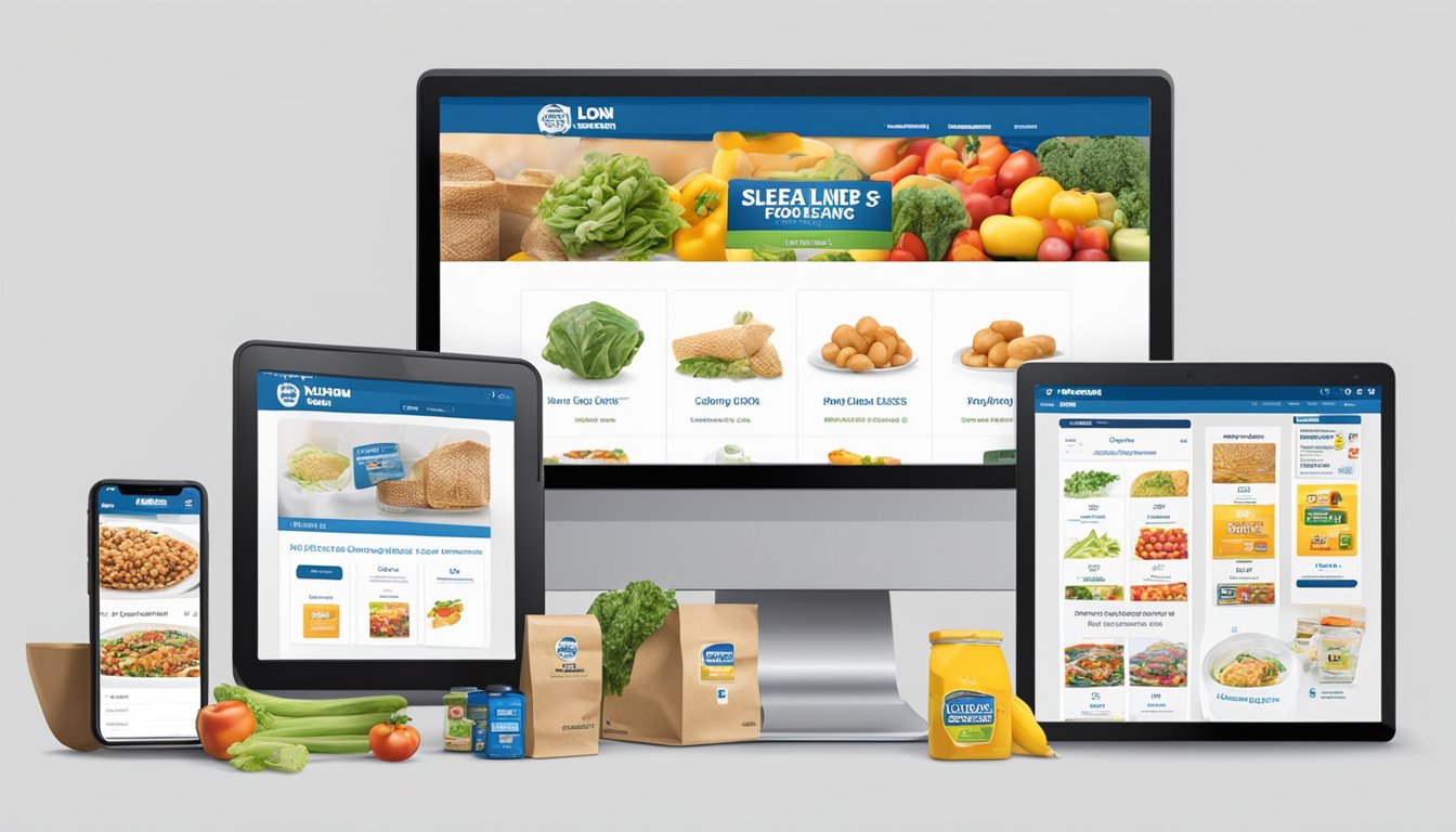 A digital device displaying the Food Lion website with various groceries available for purchase