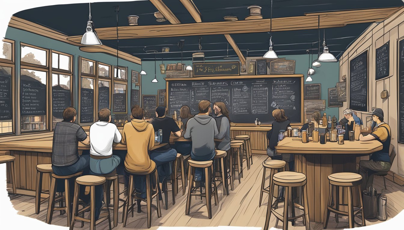 A cozy taproom with chalkboard menus, beer flights, and locals discussing hops and IBUs