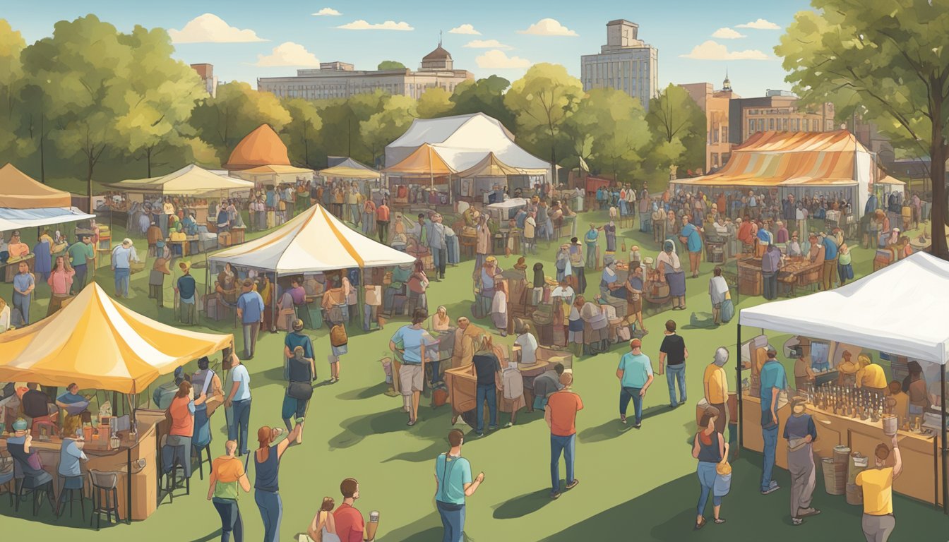 A bustling local craft beer festival in Springfield, MO, with a variety of unique venues and gatherings