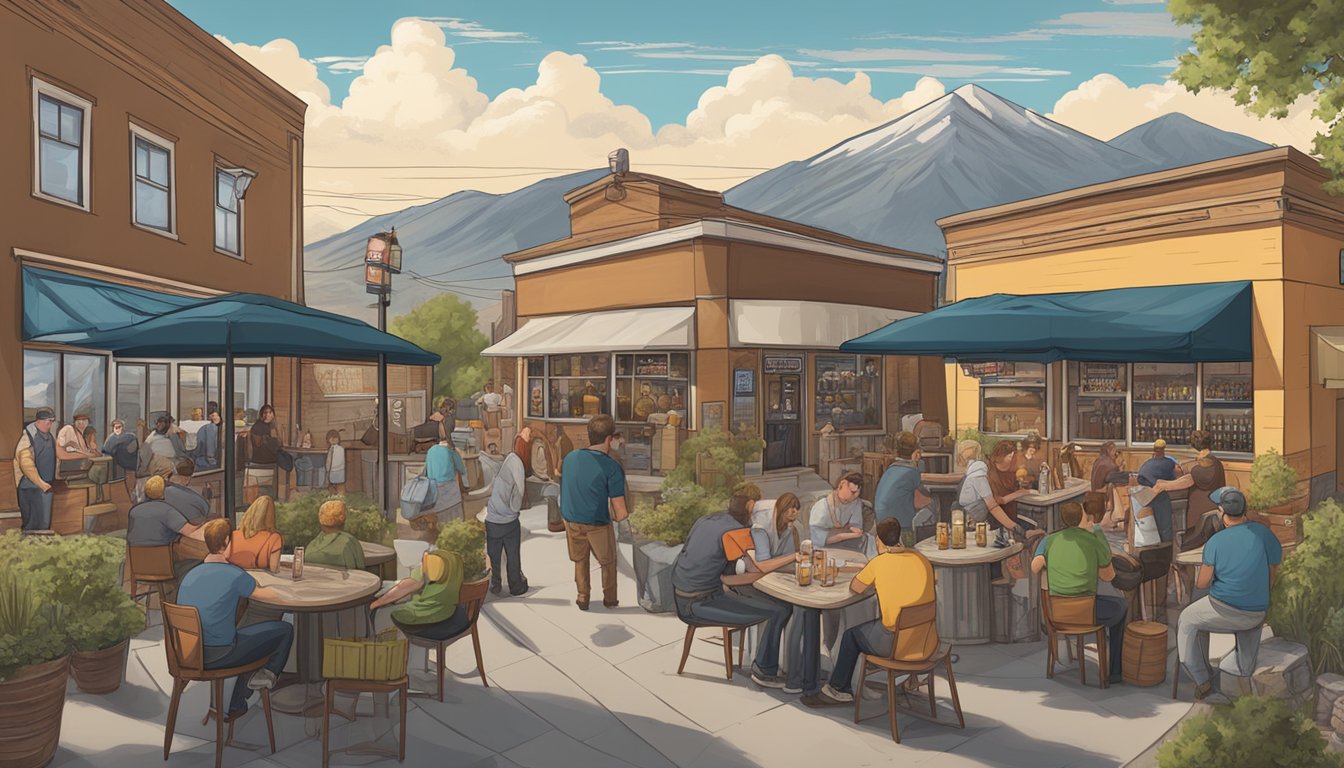 A bustling local craft beer scene in Provo, Utah, with a variety of breweries and taprooms showcasing their unique and flavorful brews