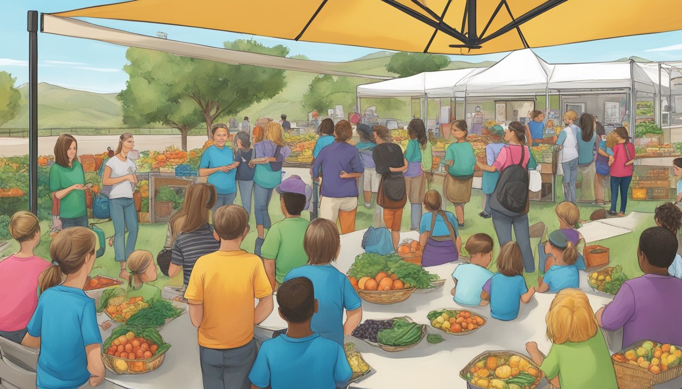 An outdoor event at a local food coop in Santa Clarita, CA, with educational programs and activities taking place