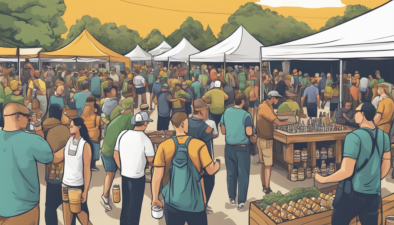 A bustling craft beer festival with a variety of beer styles and local specialties being showcased in Norfolk, VA